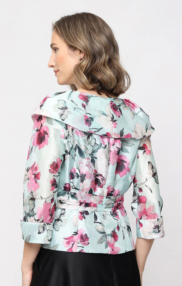 Alex Evenings 3/4 Sleeve Printed Collar Blouse 8392032