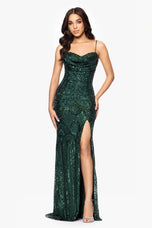 Blondie Nites "Carrie" Sequin Long Dress 5383BN