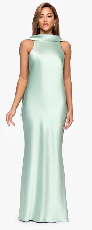Xscape Evenings Satin Back Sash Evening Dress 7341X Xscape Evenings Satin Back Sash Evening Dress 7341X