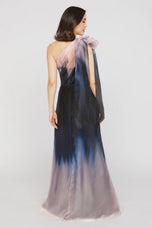 Kay Unger One Shoulder Organza Evening Dress 55115157