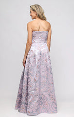 Alex Evening Strapless Metallic Evening Long Dress 8181273