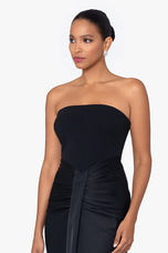 Betsy & Adam "Jess" Satin Strapless Dress A26567