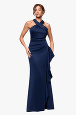 Xscape Cross Neck Long Evening Dress 6993X