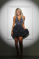 Sherri Hill Halter Ruffle Homecoming Dress 57321