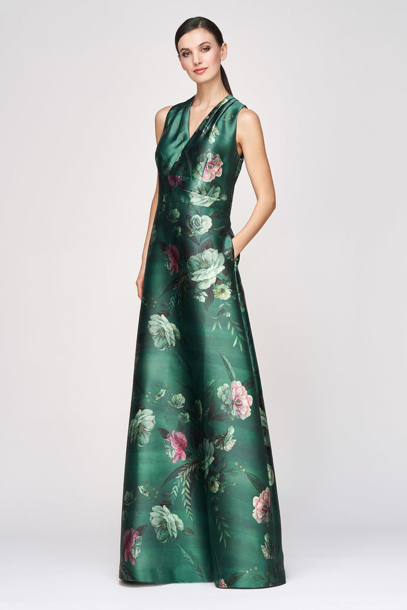 Kay Unger N-Neck Floral "Rosalind" Evening Dress 55112449 Kay Unger N-Neck Floral "Rosalind" Evening Dress 55112449