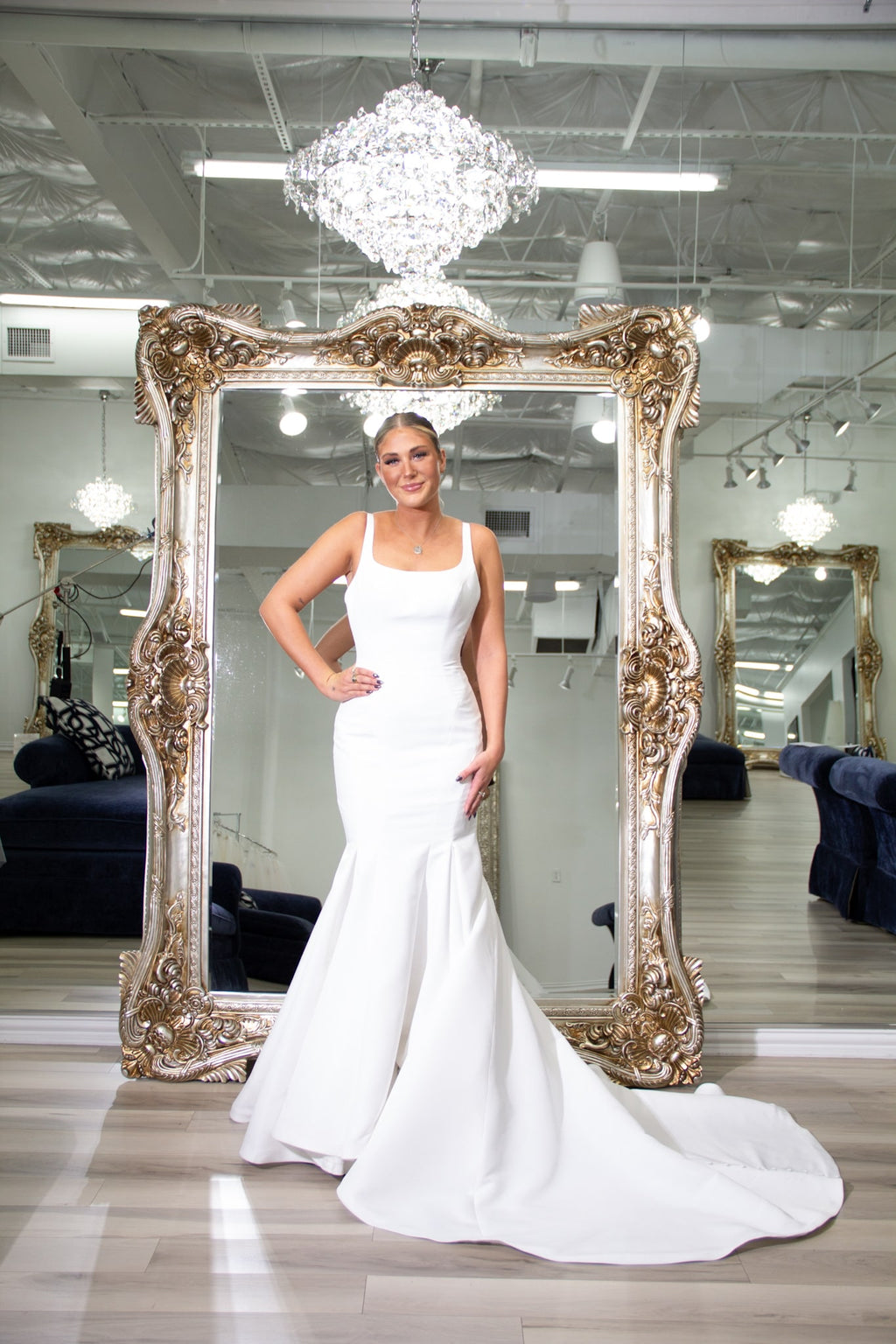 strapless lace wedding dress Nathalia Strapless Lace Wedding Dress main image 0
