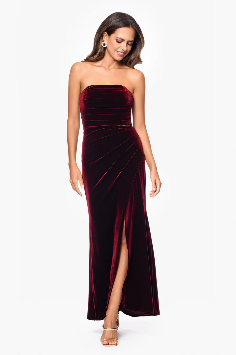 Xscape Evenings "Marion" Velvet Bustier Dress 5258X Xscape Evenings "Marion" Velvet Bustier Dress 5258X