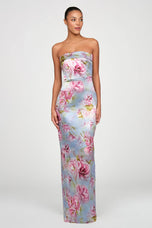 Theia Couture Floral Print Long Evening Dress 88116061