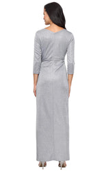 Alex Evening Metallic 3/4 Sleeve Dress 8127874
