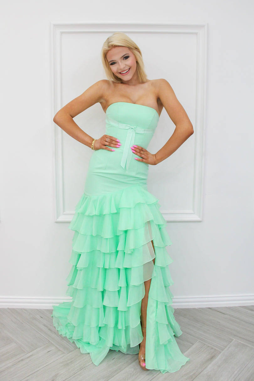 Sherri Hill Chiffon Ruffle Prom Dress 57827