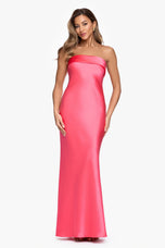 Xscape Satin Long Strapless Dress 7625X