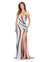 ASHLEYlauren Strapless Beaded Prom Dress 12153