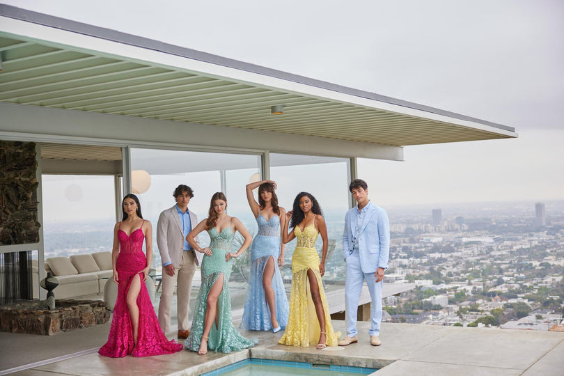 Ellie Wilde Illusion High-Low Prom Dress EW35005