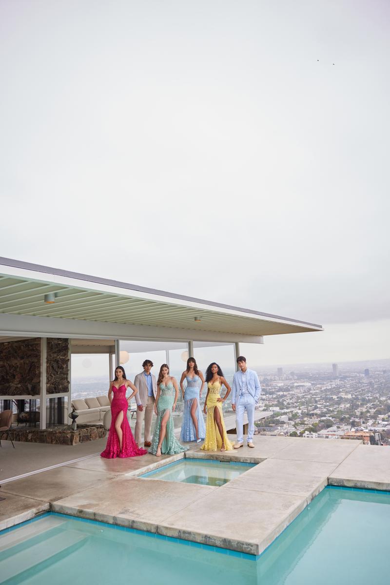 Ellie Wilde Illusion High-Low Prom Dress EW35005