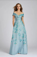 Teri Jon Off the Shoulder A-Line Evening Dress 229028