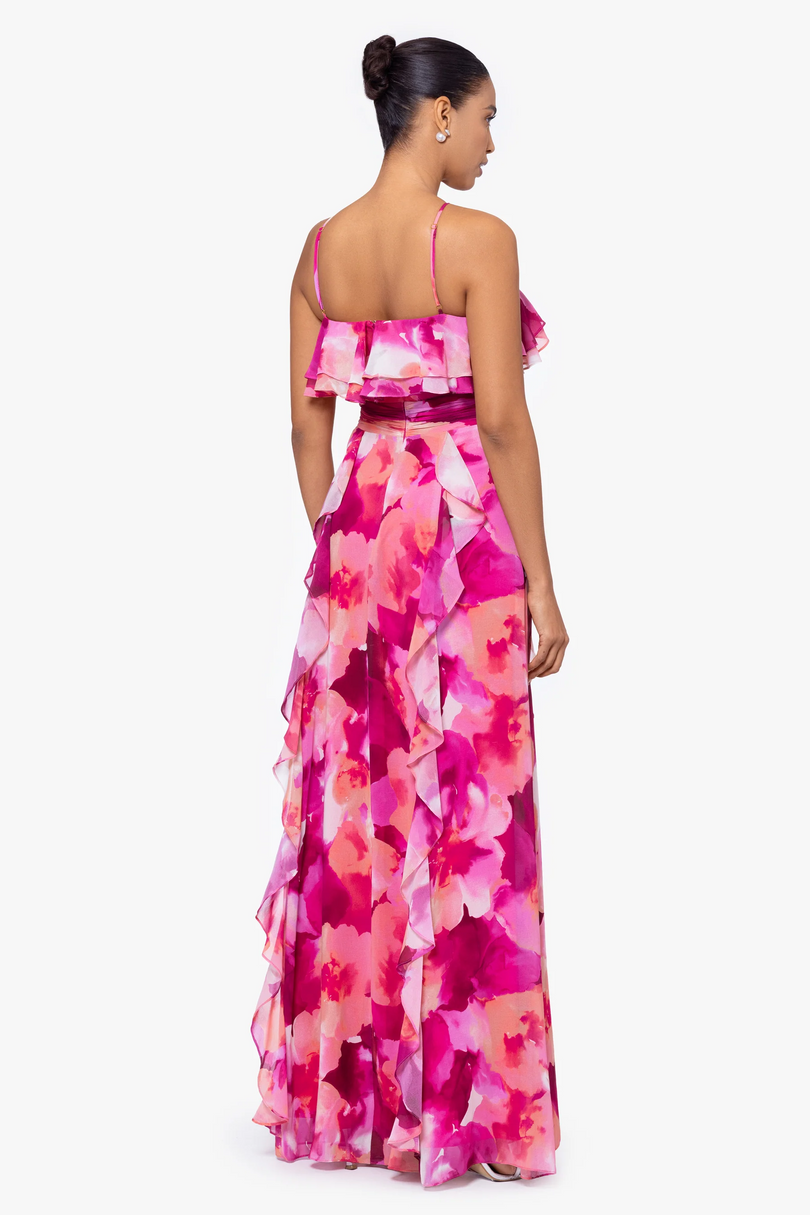 xscape maxi dress Xscape Women's Printed High Neck Maxi Dress