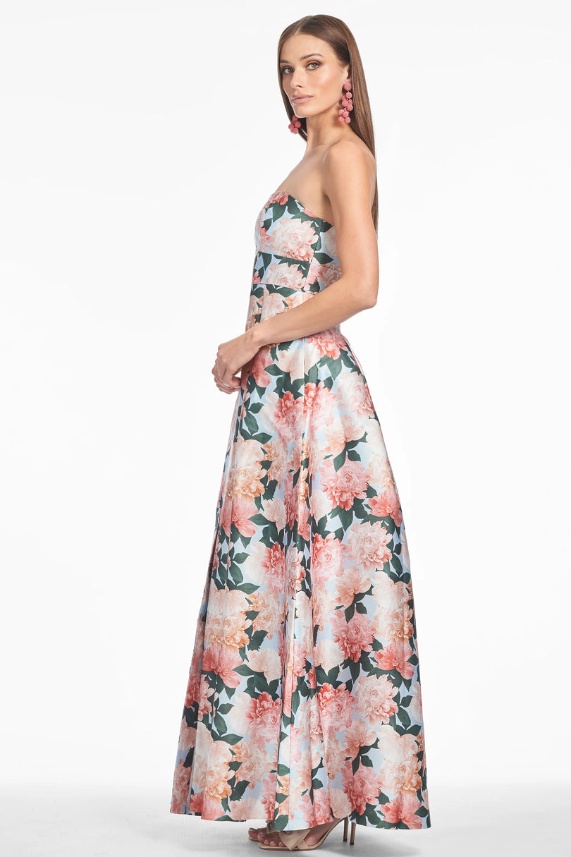 Sachin & Babi Strapless Floral "Giovanna" Dress