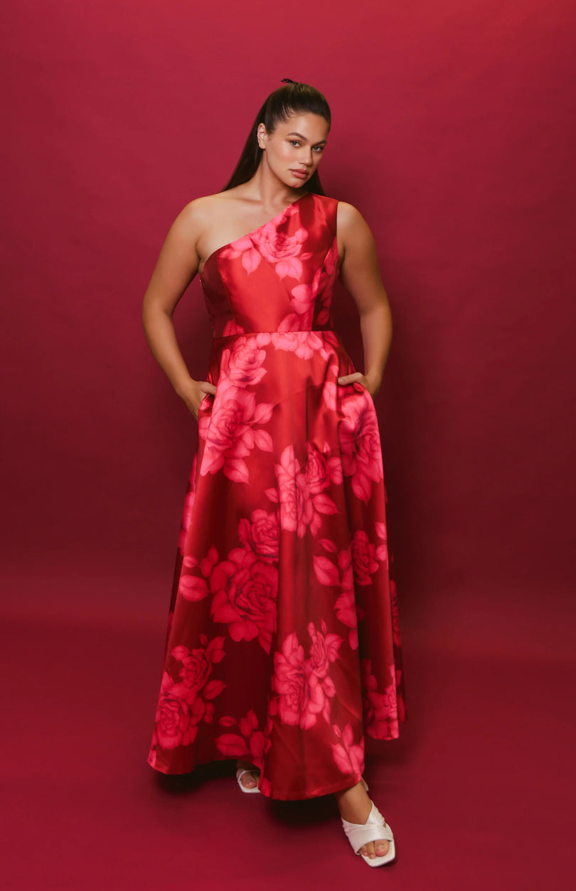 hutch cassandra one-shoulder dress Hutch "Cassandra" Floral Dress 11155