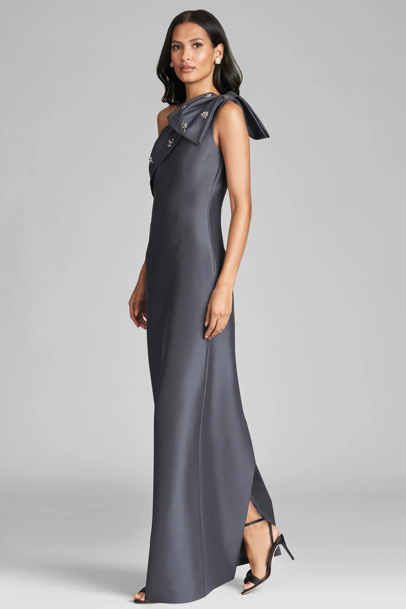 Sachin & Babi "Olivia" One Shoulder Bow Gown