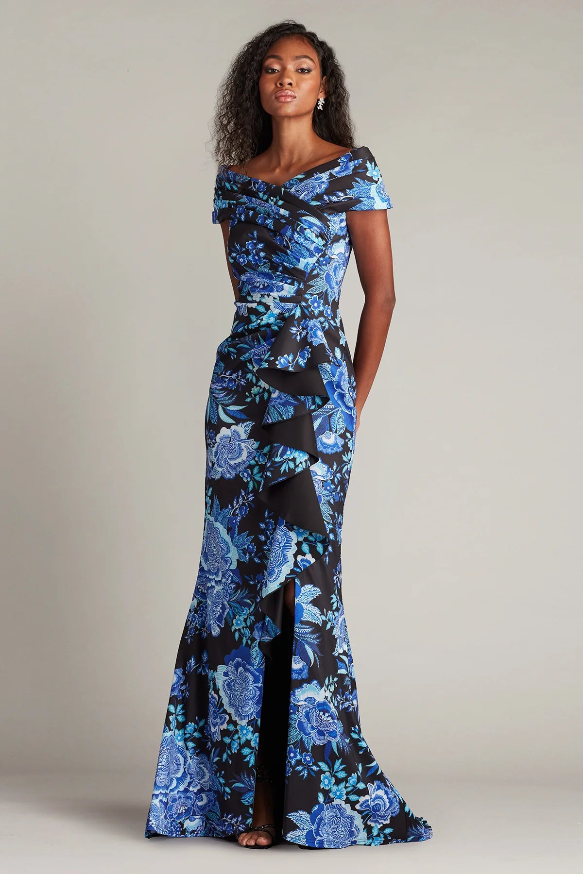 Tadashi Shoji Off-the-Shoulder Floral Print Dress CII25478L
