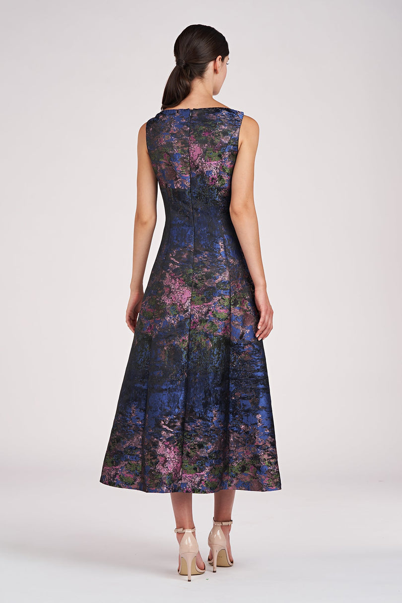 Kay Unger "June" Tea Length Jacquard Dress 55111432 Kay Unger "June" Tea Length Jacquard Dress 55111432