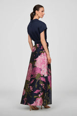 Kay Unger Floral Organza A-Line Long Dress 55114673