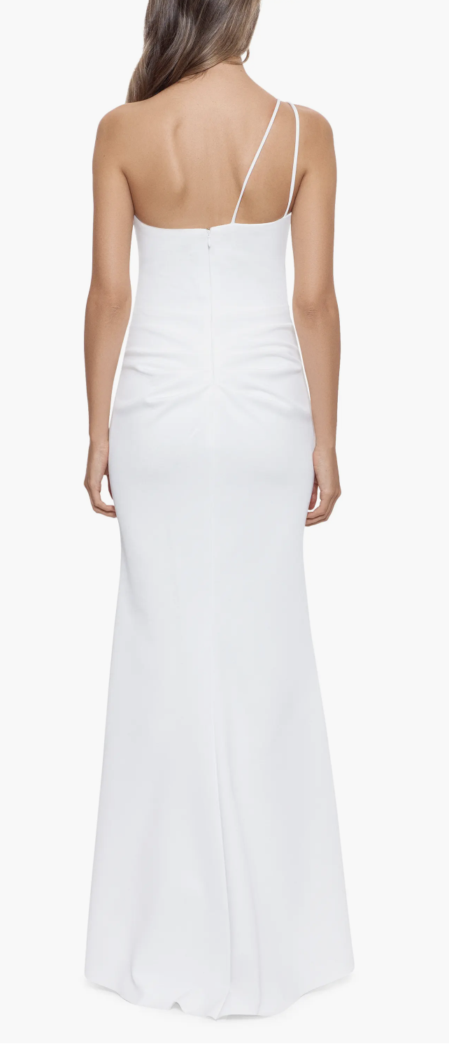 Xscape Long One Shoulder Scuba Ruffle Dress Women's Clothing Ivory : 8 Xscape Long One Shoulder Scuba Ruffle Dress Women's Clothing Ivory : 8