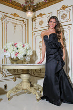 ASHLEYlauren Strapless Side Ruffle Prom Dress 12212