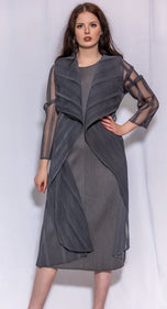 Journey Plissé Midi Dress with Jacket D2812