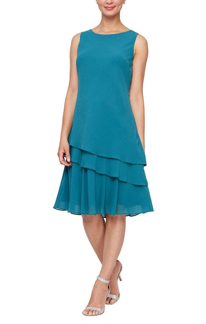 Alex Evenings Knee Length Chiffon 2-Piece Dress 8192005 Alex Evenings Knee Length Chiffon 2-Piece Dress 8192005
