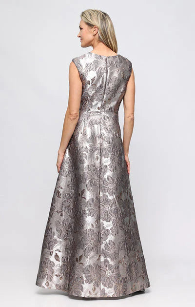 Alex Evening Jacquard Long Evening Dress 8181284
