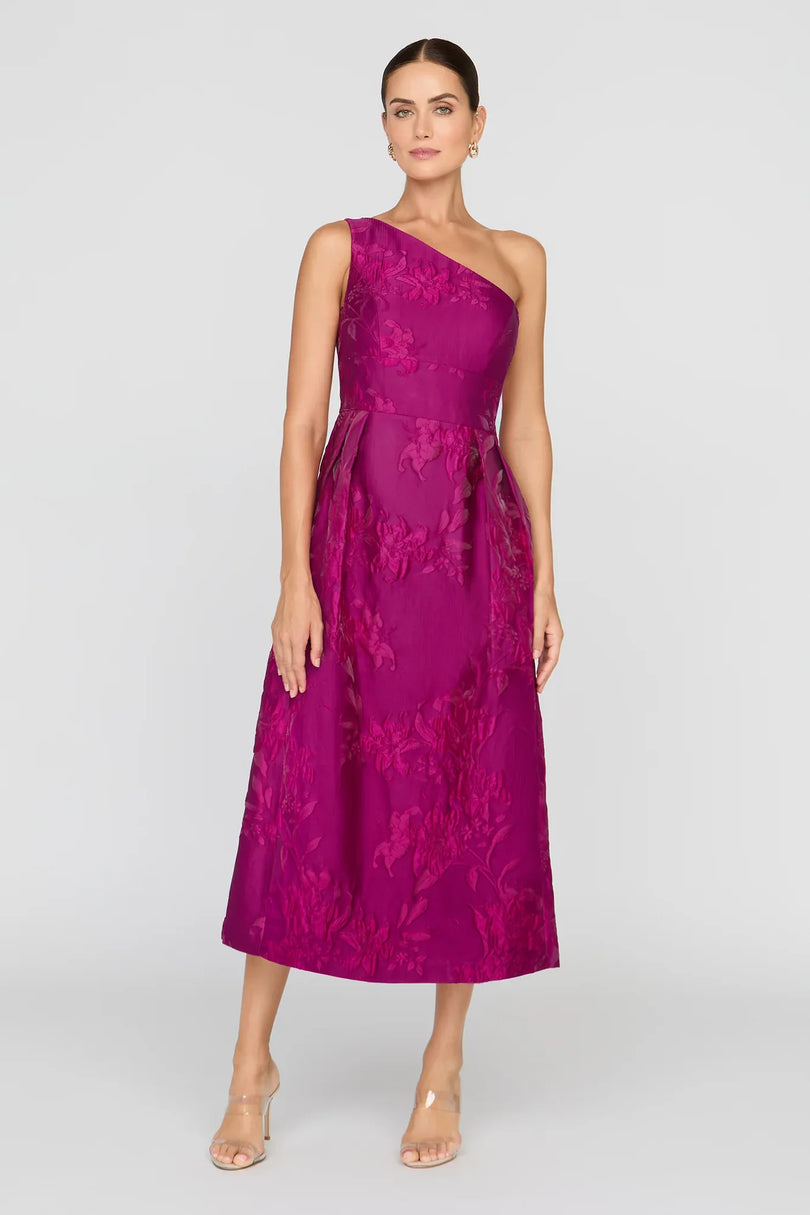 Kay Unger On Shoulder Midi Evening Dress 55115602