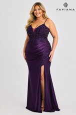 Faviana Ruched Satin Plus Size Prom Dress 9608