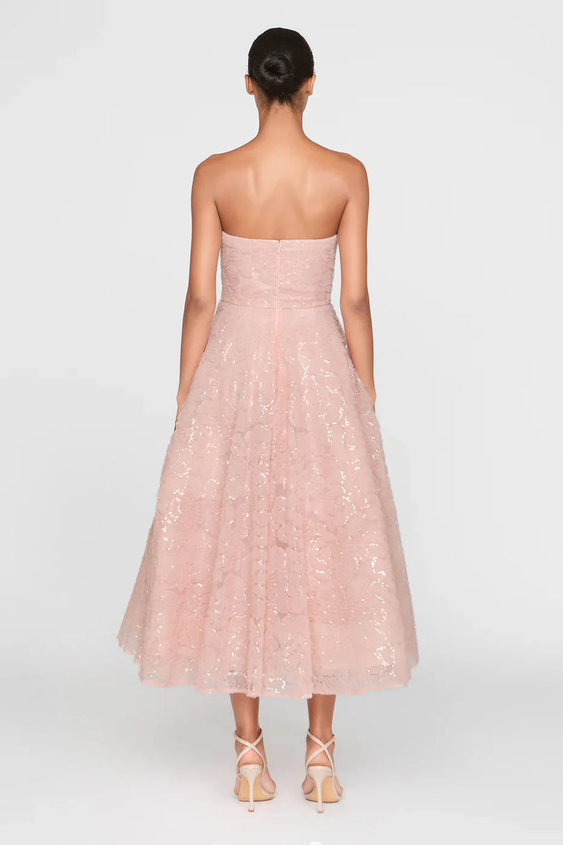 Theia Couture Strapless Midi Dress 88115776