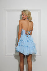 Sherri Hill Strapless Corset Ruffle Homecoming Dress 57404