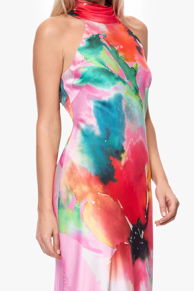 Xscape Floral Halter Neck Dress 7453X Xscape Floral Halter Neck Dress 7453X