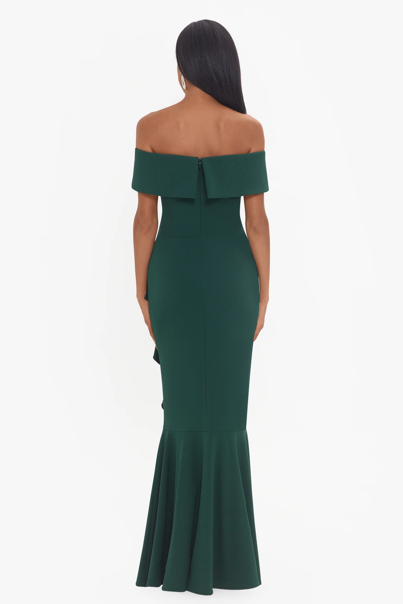 betsy & adam off the shoulder ruffle dress Amazon.com: Betsy & Adam Women's Midi-Length, Off-The-Shoulder, Ruffled Detail, with Fitted Silhouette, Green, 8P : Clothing, Shoes & Jewelry