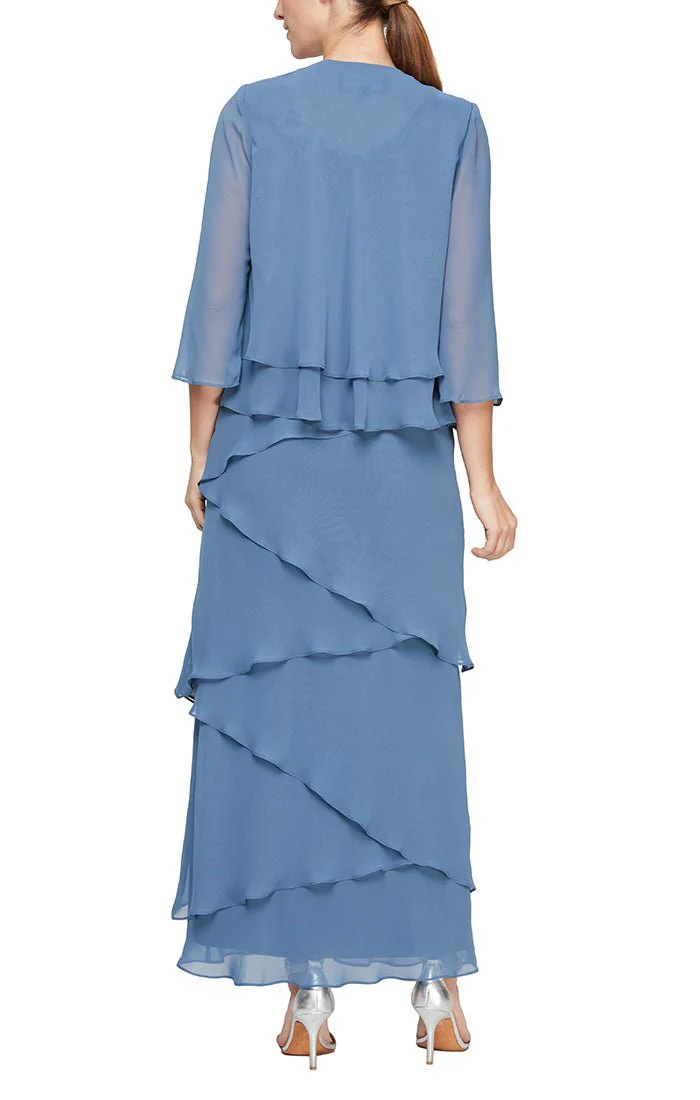 alex evenings chiffon jacket dress Alex Evenings 8217899 Long Formal Chiffon Jacket Dress