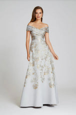 Teri Jon Off the Shoulder A-Line Evening Dress 229028