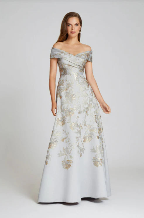 Teri Jon Off the Shoulder A-Line Evening Dress 229028