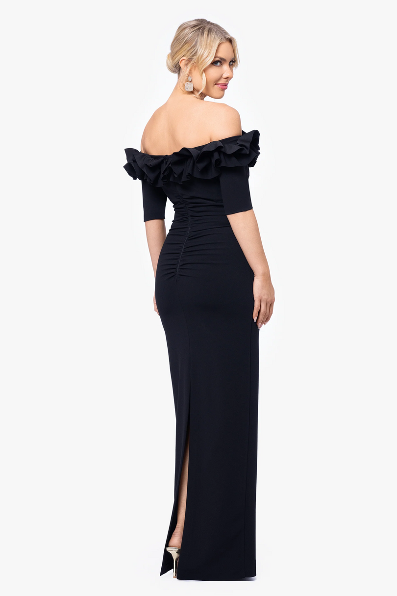Xscape "Isla" Crepe Off the Shoulder Ruffle Dress 3856X Xscape "Isla" Crepe Off the Shoulder Ruffle Dress 3856X