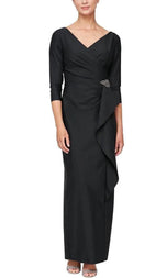 Alex Evening V-Neck Long Dress 8134289