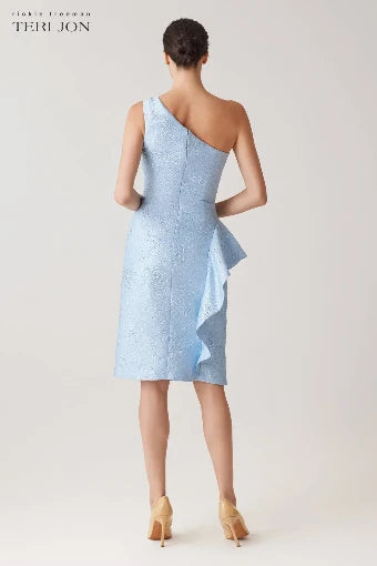 Teri Jon Short One Shoulder Cocktail Dress 259269