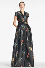 Sachin & Babi "Marta" Belted Floral A-line Gown