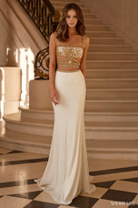 Sherri Hill Beaded Cut Out Open Back Long Prom Dress 58289