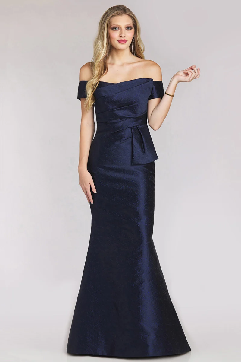 off shoulder lace dress black Long Sleeve Off-Shoulder Beaded Lace Gown