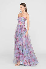 Theia Strapless Floral "Fahreta" Dress 88116064