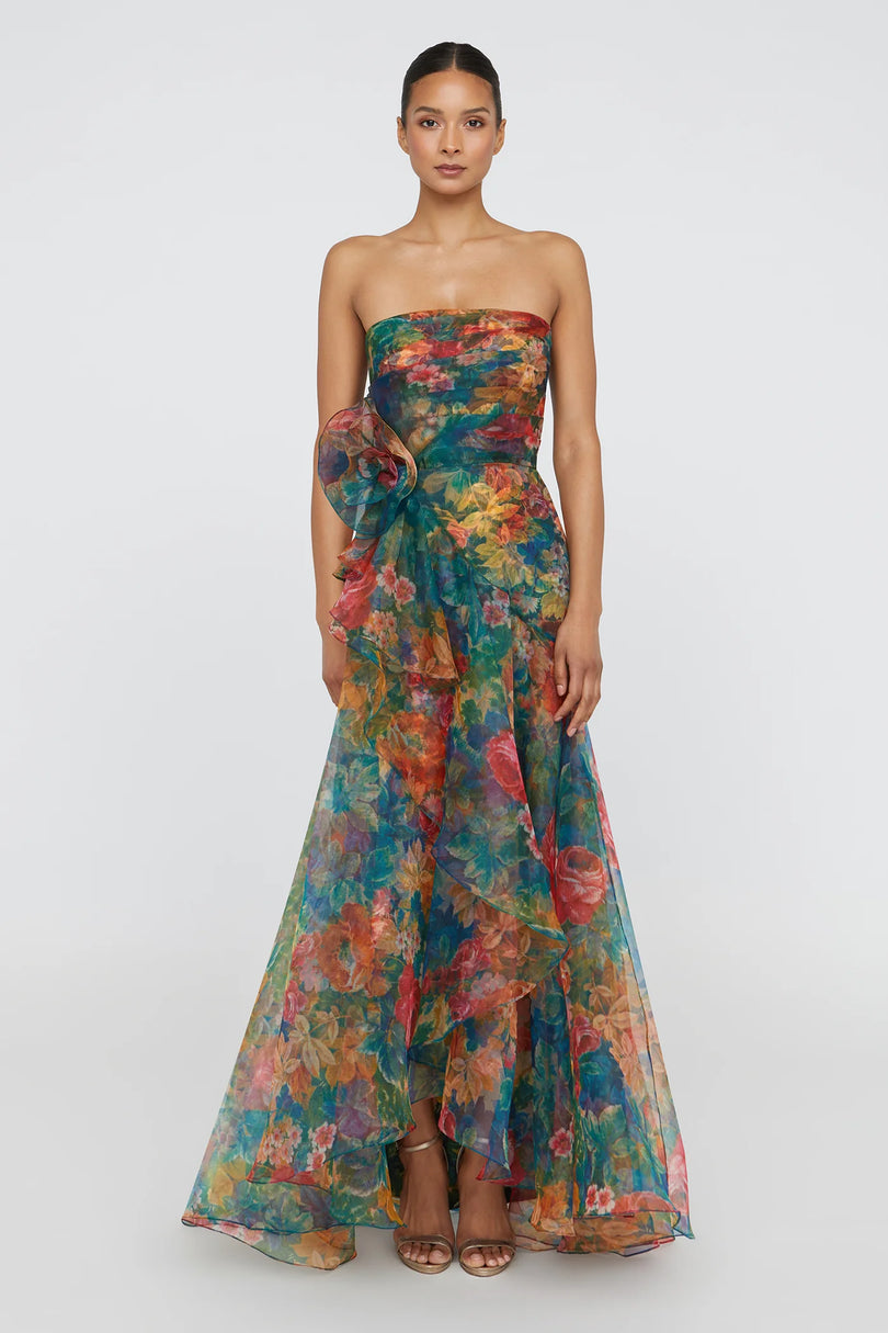 Leora Rosette Ruffle Gown 8 / Tapestry Roses Leora Rosette Ruffle Gown 8 / Tapestry Roses