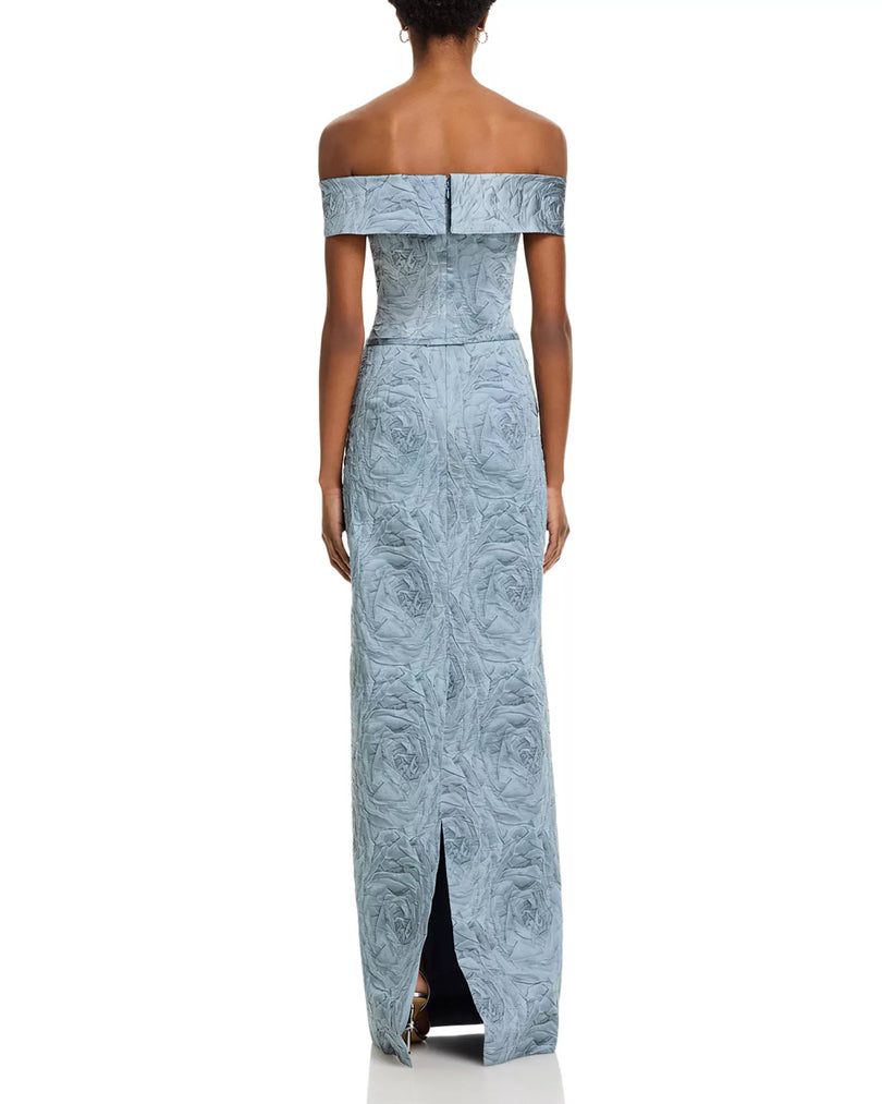 Teri Jon Off-the-Shoulder Long Evening Dress 217024