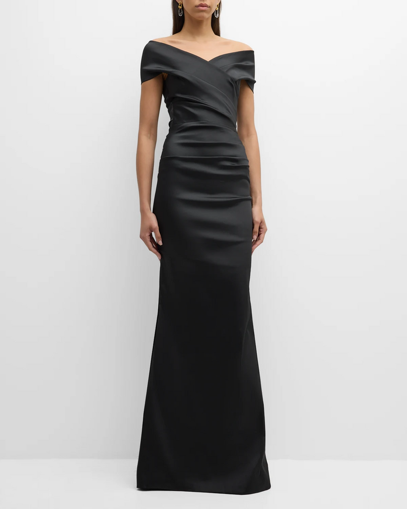 Teri Jon Stretch Satin Evening Gown 96022 Teri Jon Stretch Satin Evening Gown 96022